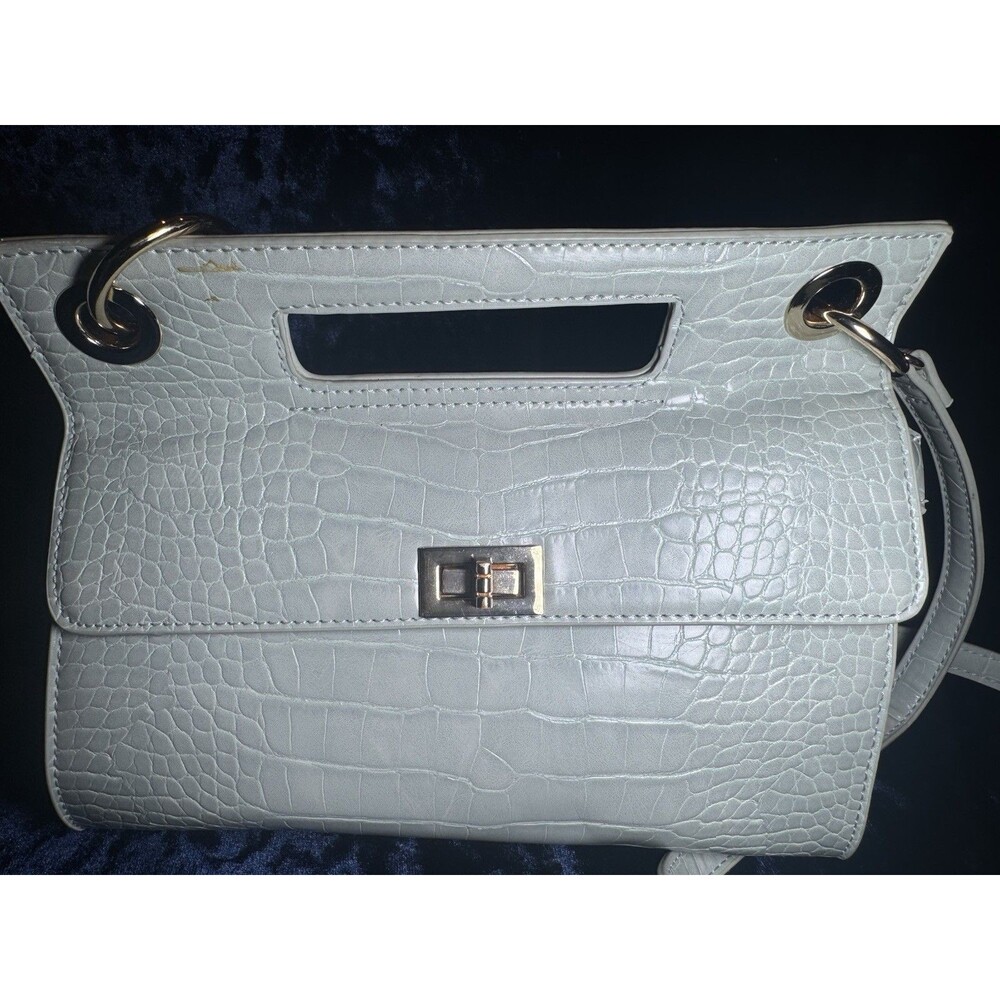 Like Dreams Suvi Faux Croc Crossbody Sage Color New Gold Accents